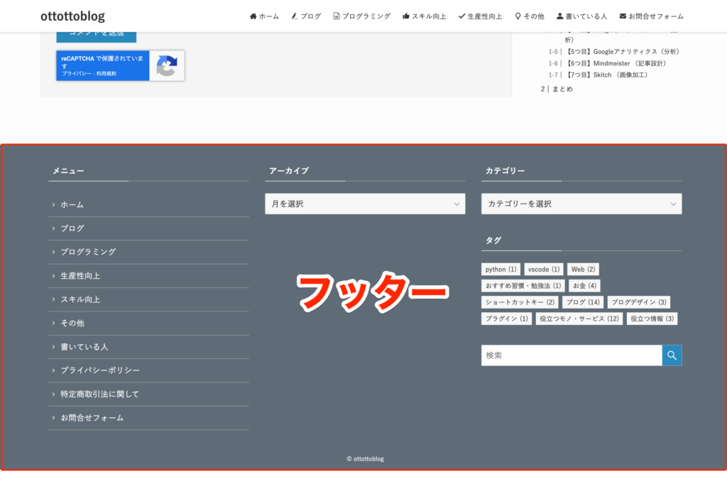実際のブログの構造
