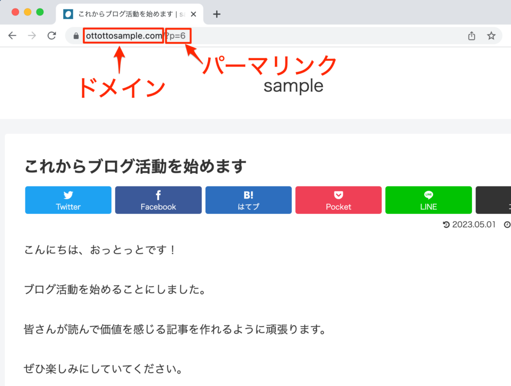 ブログ パーマリンクの説明